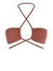 ZAFUL Haut de Bikini Côtelé Multi-usage L Café