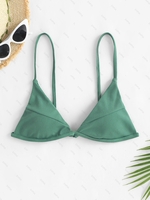 ZAFUL Haut de Bikini Côtelé Noué Au Dos S Vert clair
