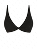 ZAFUL Haut de Bikini Côtelé Tordu Noué Au Dos L Noir
