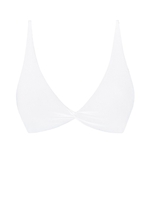 ZAFUL Haut de Bikini Côtelé Tordu Noué Au Dos M Blanc