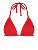 ZAFUL Haut de Bikini Côtelé Triangle L Rouge