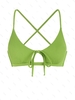 ZAFUL Haut de Bikini Découpé Côtelé à Lacets S Vert