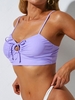 ZAFUL Haut de Bikini Découpé en Couleur Unie à Cordon M Violet clair