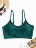 ZAFUL Haut de Bikini de Base Court Côtelé M Vert profond