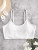 ZAFUL Haut de Bikini de Base Court Côtelé S Blanc