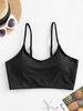 ZAFUL Haut de Bikini de Base Court Côtelé S Noir
