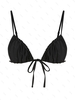 ZAFUL Haut de Bikini de Base Noué en Avant en Couleur Unie S Noir
