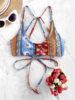 ZAFUL Haut de Bikini Fleur Cachemire à Bretelle Style Bohémien S Multi b