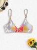 ZAFUL Haut de Bikini Fleuri Bague en O S Multi a