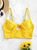 ZAFUL Haut de Bikini Long Noué Côtelé à Armature M Jaune