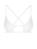 ZAFUL Haut de Bikini Matelassé Découpé Croisé M Blanc