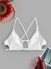 ZAFUL Haut de Bikini Matelassé Découpé Croisé S Blanc