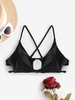 ZAFUL Haut de Bikini Matelassé Découpé Croisé S Noir