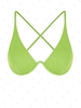 ZAFUL Haut de Bikini Métallisé Brillant Croisé à Paillettes S Vert