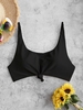 ZAFUL Haut de Bikini Noué à Col Dégagé L Noir