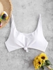 ZAFUL Haut de Bikini Noué à Col Dégagé S Blanc