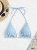 ZAFUL Haut de Bikini Plissé à Col Halter M Bleu clair