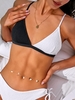 ZAFUL Haut de Bikini Plissé en Blocs de Couleurs M Noir