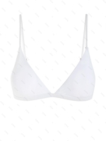 ZAFUL Haut de Bikini Plongeant à Bretelle Fine S Blanc