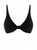 ZAFUL Haut de Bikini Plongeant Côtelé Noué S Noir