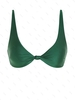 ZAFUL Haut de Bikini Plongeant Noué Brillant Xs Vert profond