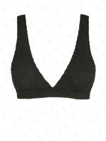 ZAFUL Haut de Bikini Plongeant Vague Texturé L Noir