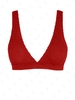 ZAFUL Haut de Bikini Plongeant Vague Texturé M Rouge