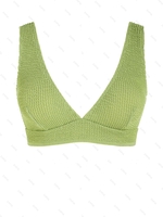 ZAFUL Haut de Bikini Plongeant Vague Texturé M Vert