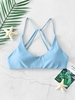 ZAFUL Haut de Bikini Rembourré au Dos à Bretelle L Bleu ciel léger