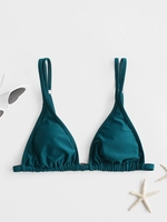 ZAFUL Haut de Bikini Rembourré Plongeant Bague en O L Vert