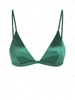 ZAFUL Haut de Bikini Soyeux en Couleur Unie L Vert