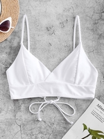 ZAFUL Haut de Bikini Superposé à Lacets S Blanc