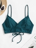 ZAFUL Haut de Bikini Superposé à Lacets S Paon bleu