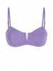 ZAFUL Haut de Bikini Texturé à Armature en V L Pourpre