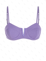 ZAFUL Haut de Bikini Texturé à Armature en V L Pourpre