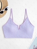 ZAFUL Haut de Bikini Texturé à Armature en V M Violet clair