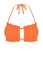 ZAFUL Haut de Bikini Texturé à Volants L Orange