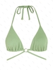 ZAFUL Haut de Bikini Texturé Bague en O à Col Halter M Vert clair