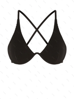 ZAFUL Haut de Bikini Texturé Croisé L Noir