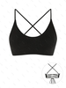 ZAFUL Haut de Bikini Texturé Croisé à Lacets L Noir