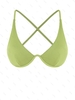 ZAFUL Haut de Bikini Texturé Croisé S Vert clair
