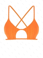 ZAFUL Haut de Bikini Texturé Croisé en Forme D