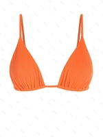 ZAFUL Haut de Bikini Texturé Côtelé Triangle Xs Orange