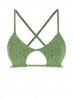 ZAFUL Haut de Bikini Texturé en Forme D