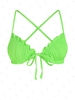 ZAFUL Haut de Bikini Texturé Noué en Avant Croisé à Volants Xs Vert