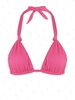 ZAFUL Haut de Bikini Texturé Noué en Jacquard à Col Halter M Rose clair