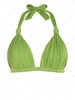ZAFUL Haut de Bikini Texturé Noué Torsadé M Vert
