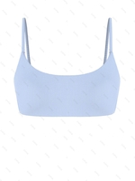 ZAFUL Haut de Bikini Texturé Style Débardeur Xs Bleu clair