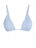 ZAFUL Haut de Bikini Texturé Triangle S Bleu clair