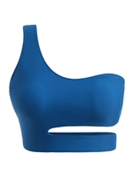 ZAFUL Haut de Bikini Tressé Une Epaule Grande Taille Xl Bleu